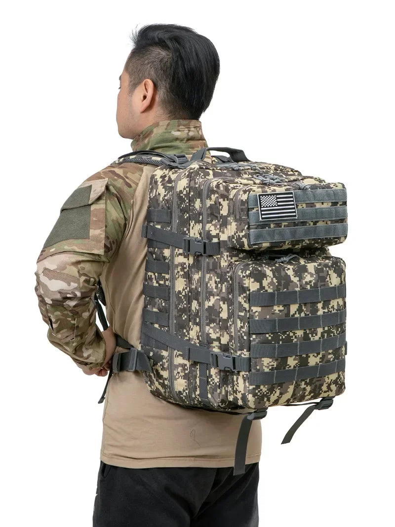 45L Large Capacity Tactical Backpack for Hiking, Camping, Gym and Trekking
