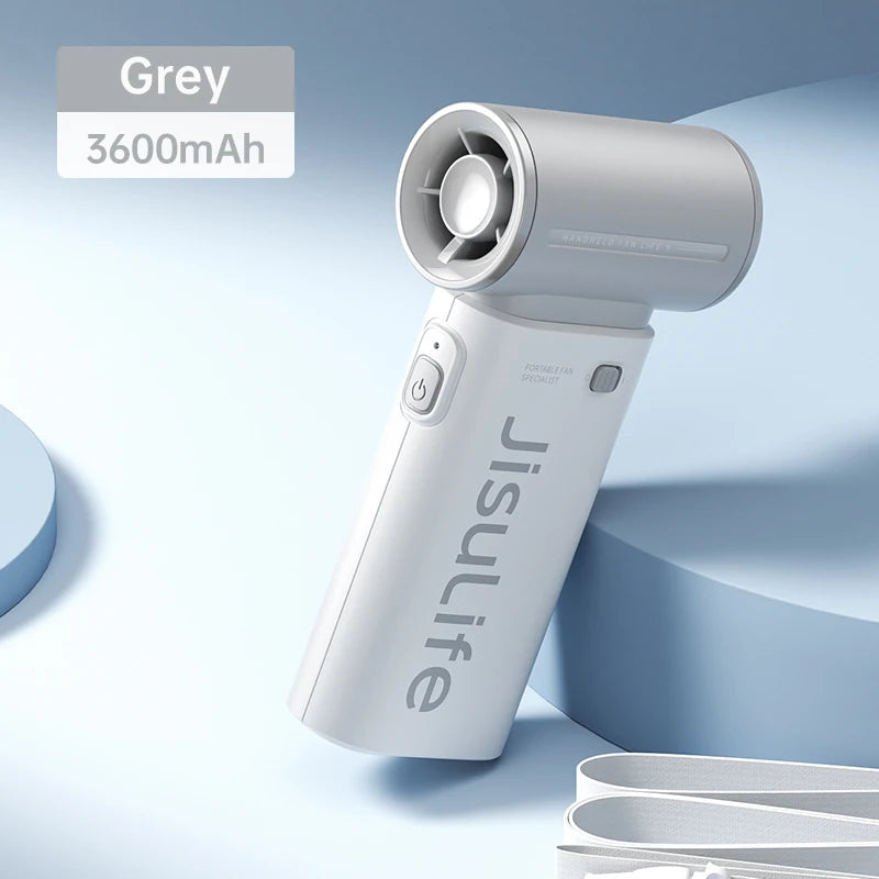 JISULIFE Handheld Turbo Fan 5 Speeds, 5000mAh Rechargeable