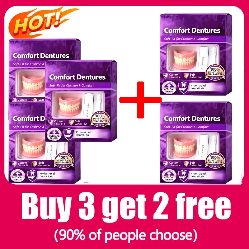 Conjunto de capas cosméticas dentárias temporárias em silicone