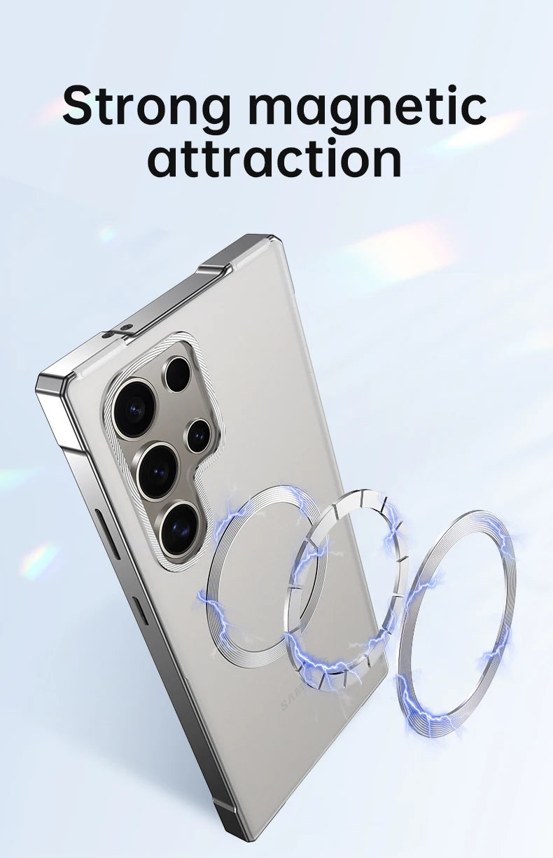 Aluminium Metall Magnetfodral för Samsung Galaxy S25 Ultra & S24 Ultra