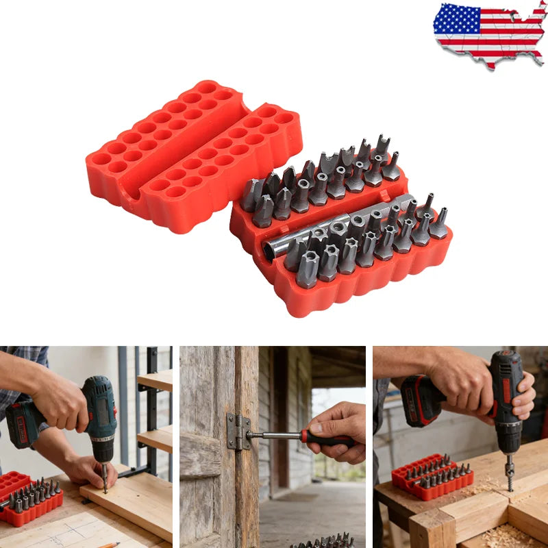 33pcs Security Screwdriver Bit Set with Magnetic Holder and Case