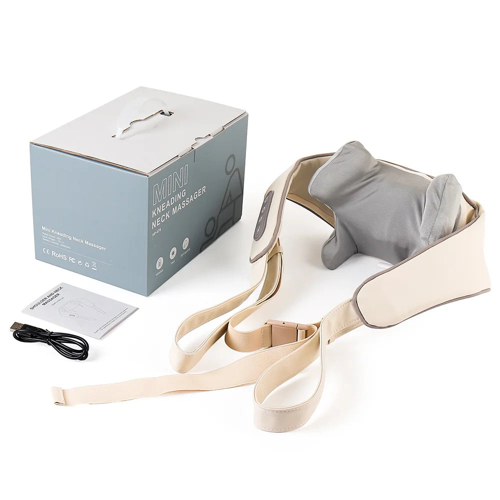 Foreverlily 26W Brushless Motor Neck And Shoulder Massager Wireless Shoulder And Back Kneading Massage Shawl Neck masajeador 