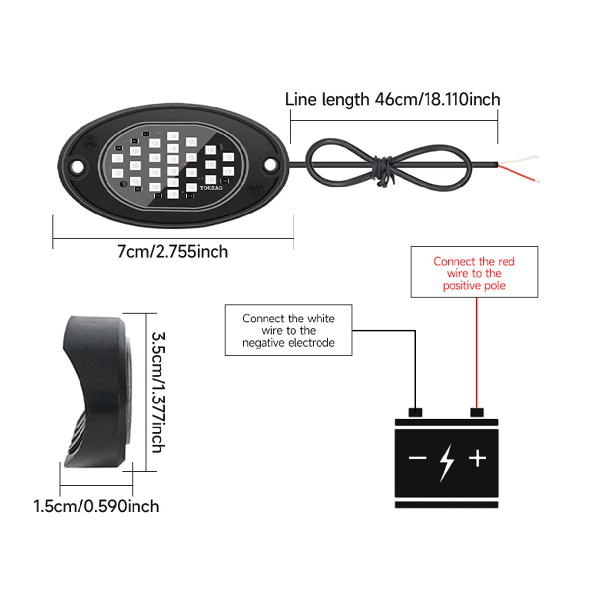 4-Piece LED Rock Lights for Trucks and Off-Road Vehicles