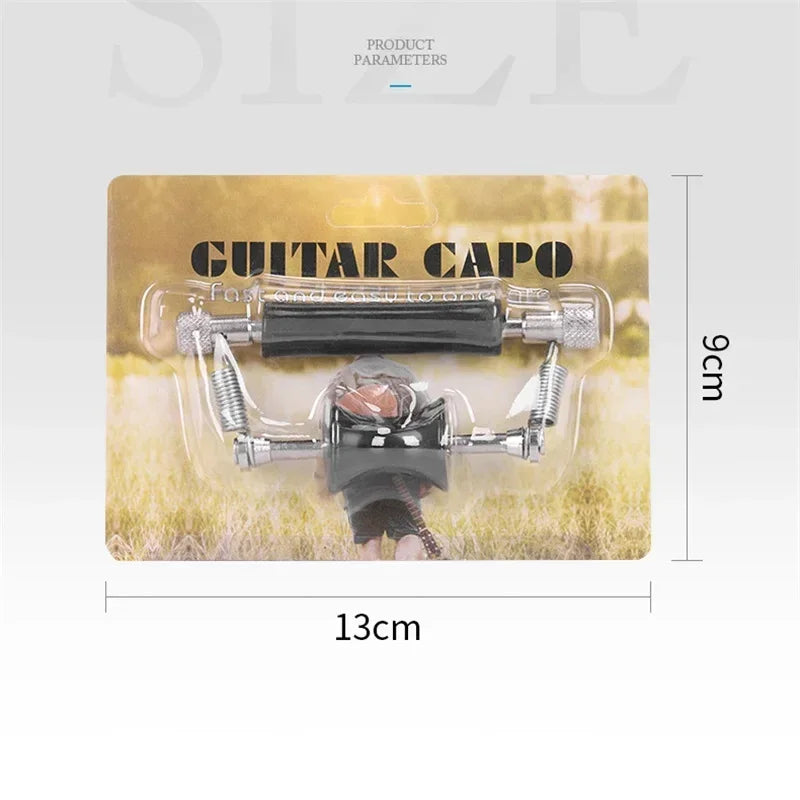 Rolling Guitar Capo with Padded Contact Surfaces