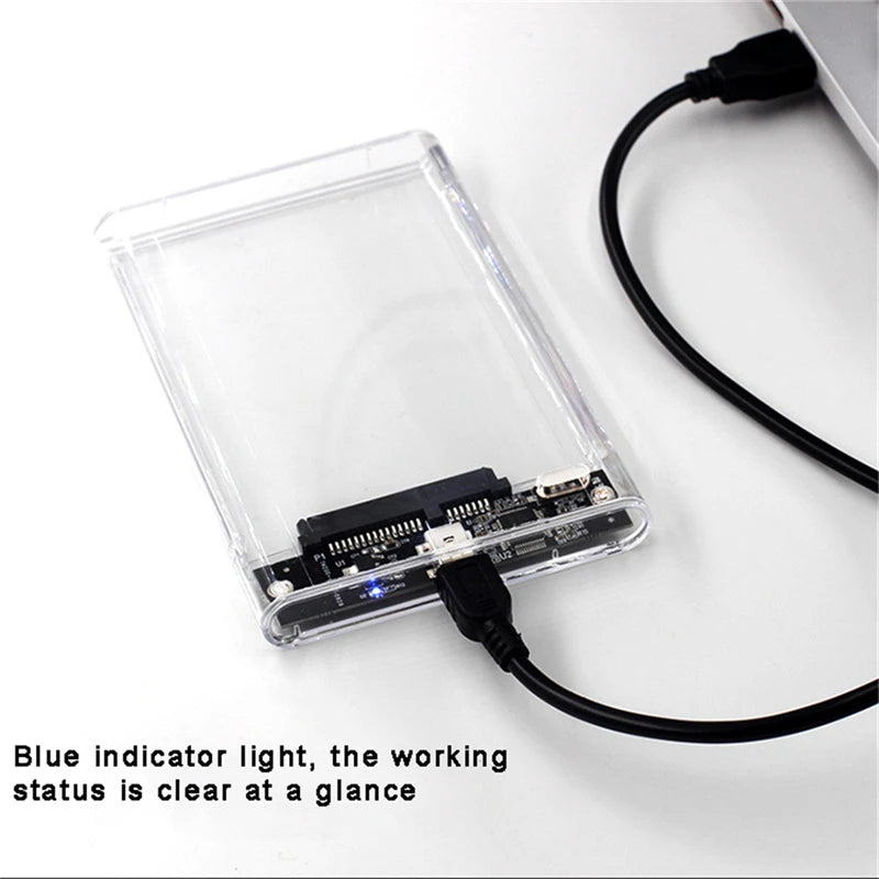 Transparent 2.5-Inch SATA HDD/SSD USB Enclosure