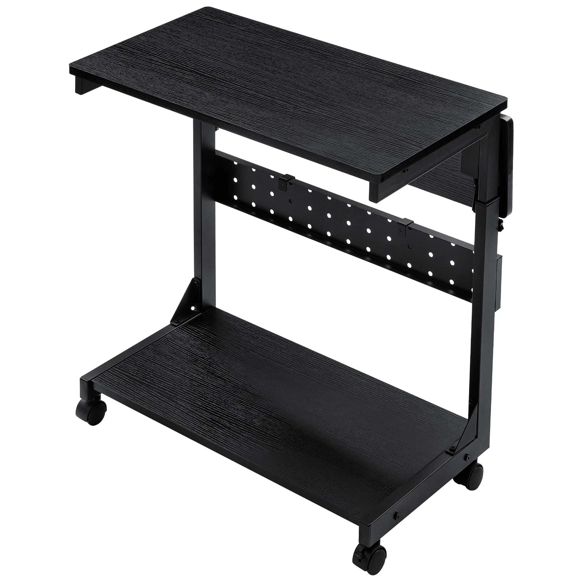 Height Adjustable 2-Tier Sofa Desk 25in PC Stand for Home Use