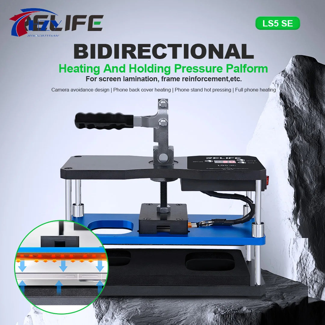 Presse chauffante pour écran et coque arrière LS5 SE