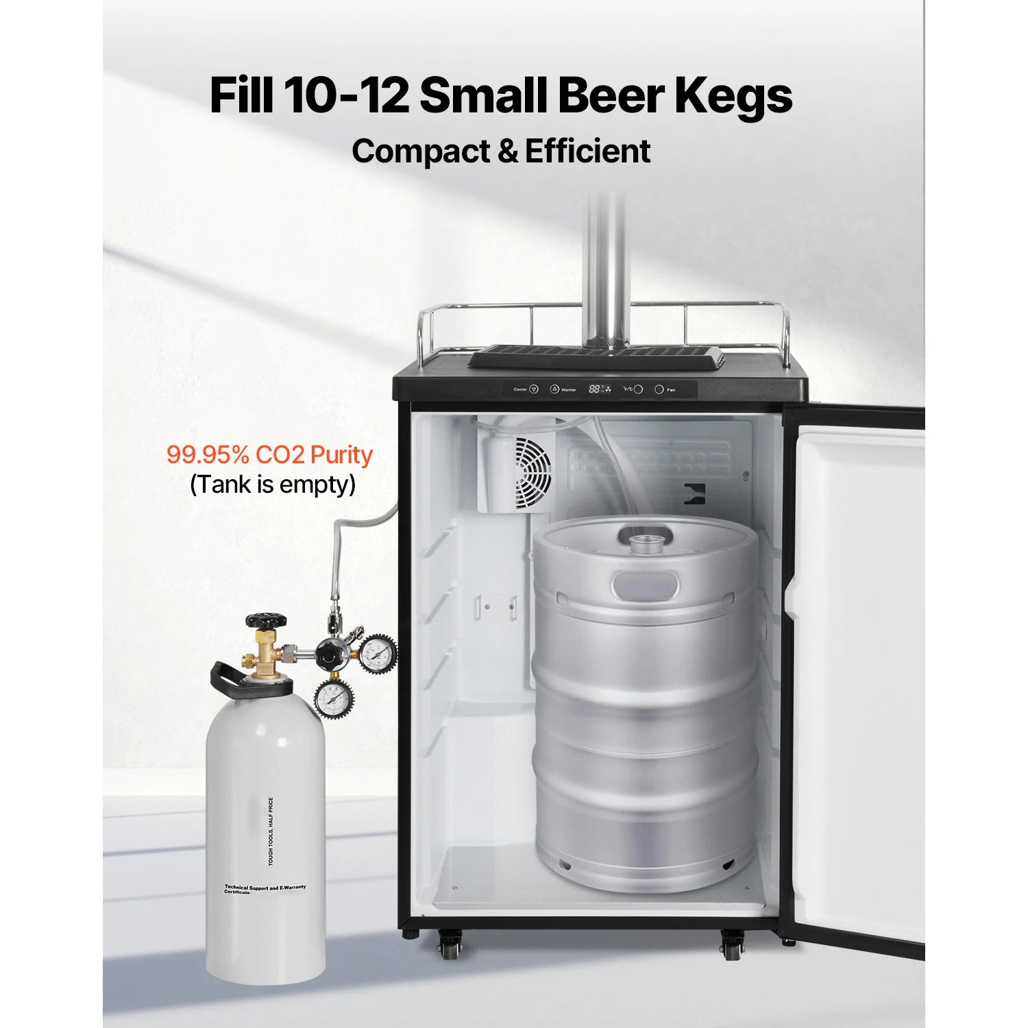 10 lb aluminium CO2-tank met CGA320-klep voor biervaten