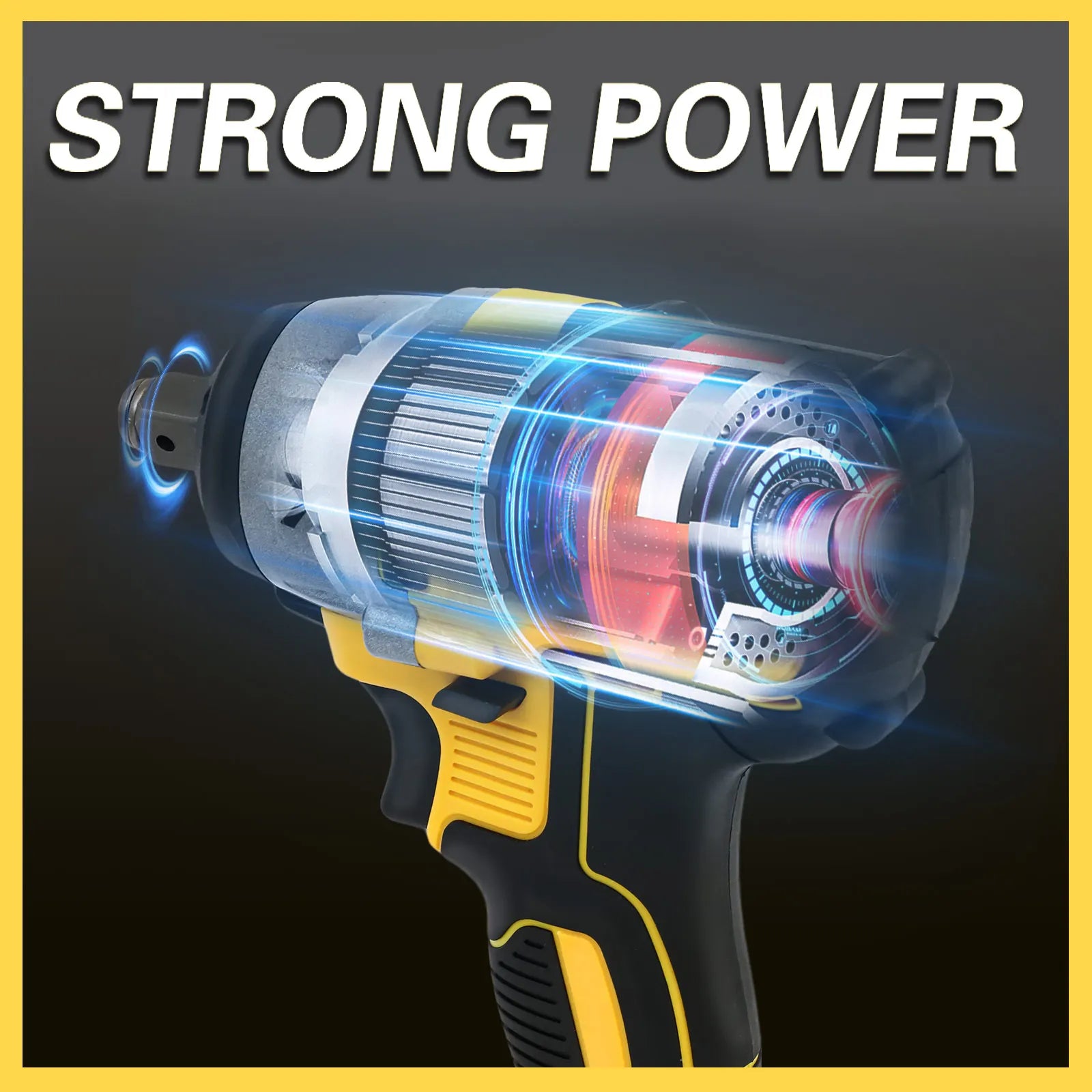 1/2 Inch Cordless Impact Wrench 20V Brushless 280 ft-lbs with 2 Batteries and Charger
