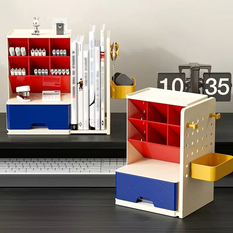 Desktop Organiser with Adjustable Bookend and Pen Holder