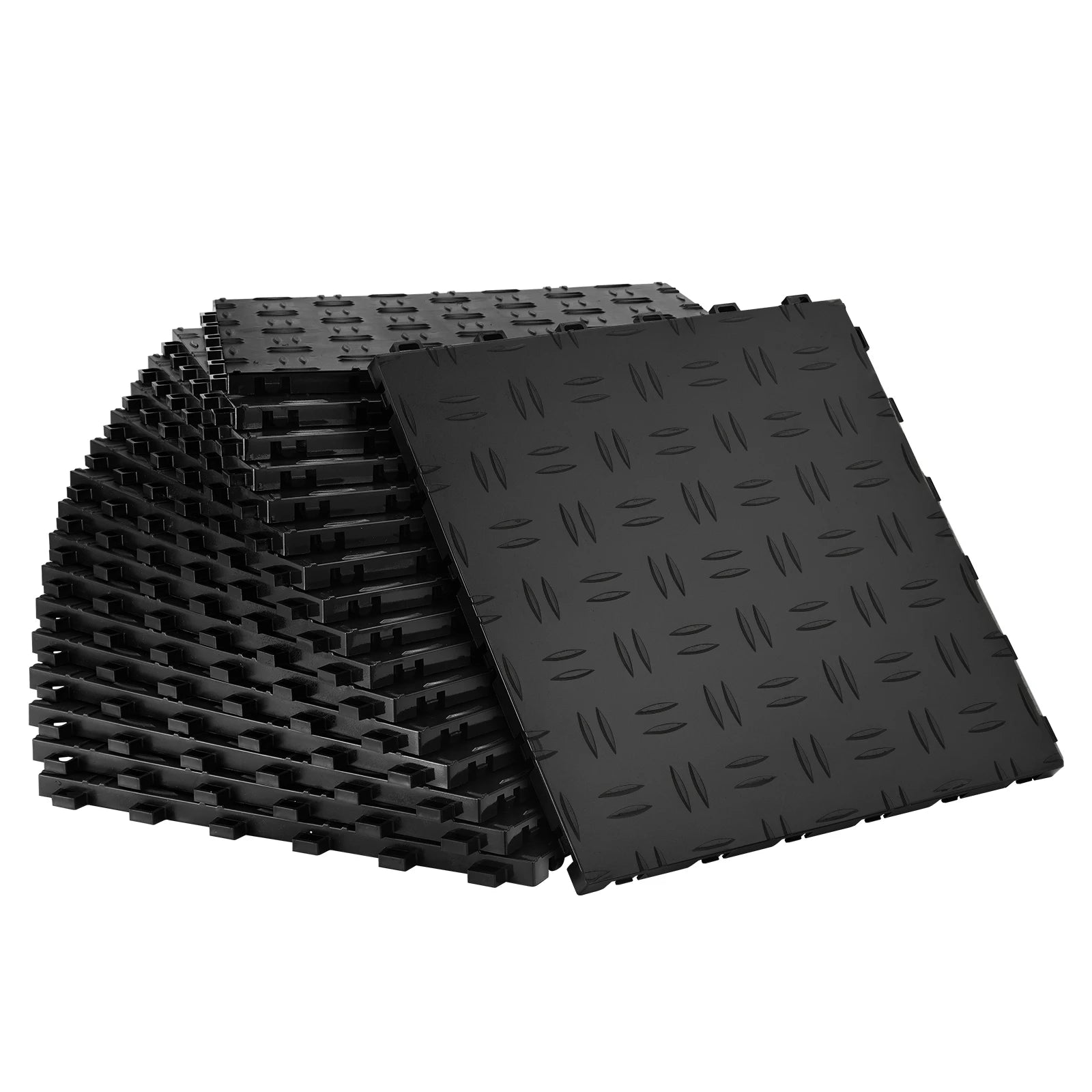 SucceBuy Garage Fliser Eksempel: Interlocking 12 tommer 25/50 stykker Garage Gulvbelægning Fliser Non-Slip Dobbeltsidet Struktur til Garager Reparation