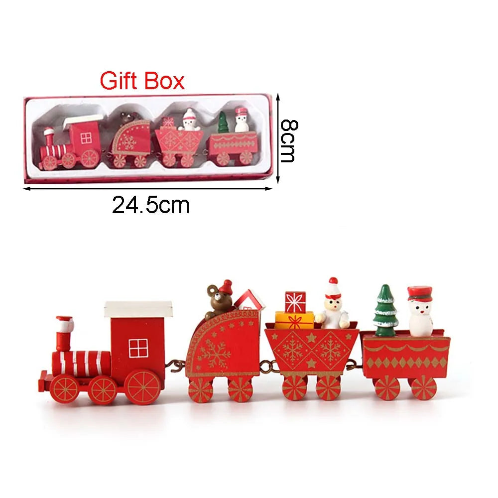 Christmas Wood Train Decoration,Christmas Ornaments With Moving Train,Home Noel,Happy New Year 2025 Gifts 