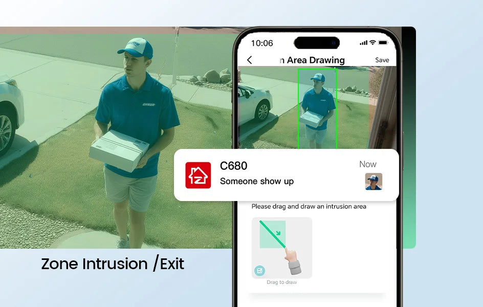 ZOSI C680 2K Window Security Camera with Full-Color Night Vision