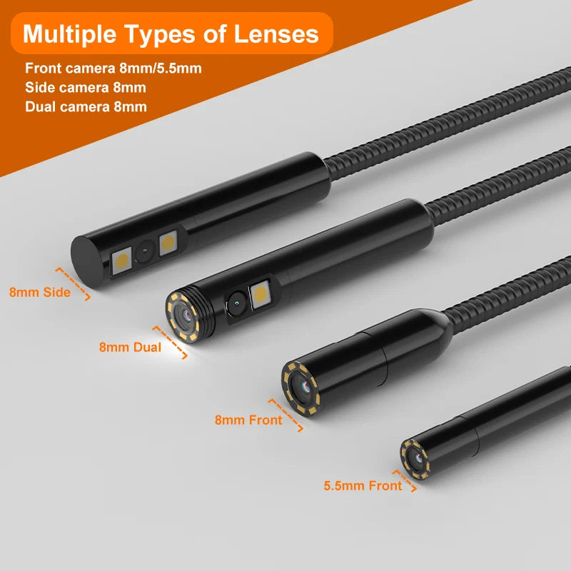 Handheld Endoscope 4.3 Inch Screen HD1080P Single Dual Camera Front SIde Lens Aviation Plug 2-100M Car Pipe Inspection Borescope 