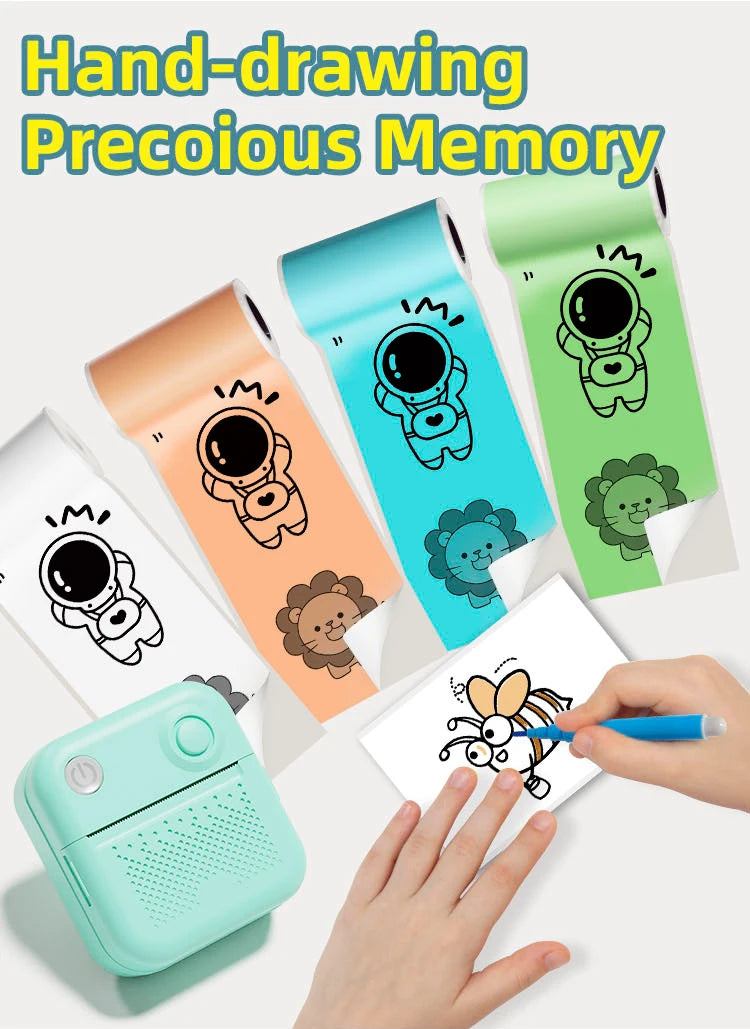 Thermal Laber Printer MINI Wirelessly BT 203dpi Photo Label Memo Wrong Question Printing With USB Cable Imprimante Portable