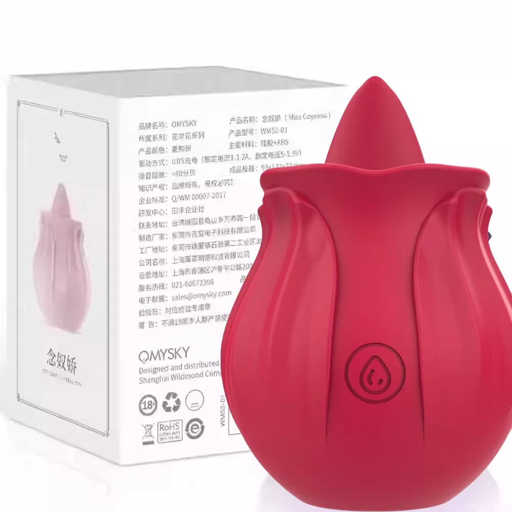 Rose Clitoral Suction & Licking Vibrator with 10 Modes