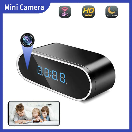 Mini-Kamera-Uhr, Full HD 1080P, kabelloses WLAN, IR-Nachtsicht, Ansicht, DVR, Camcorder, Heimüberwachung, Monitor, Video