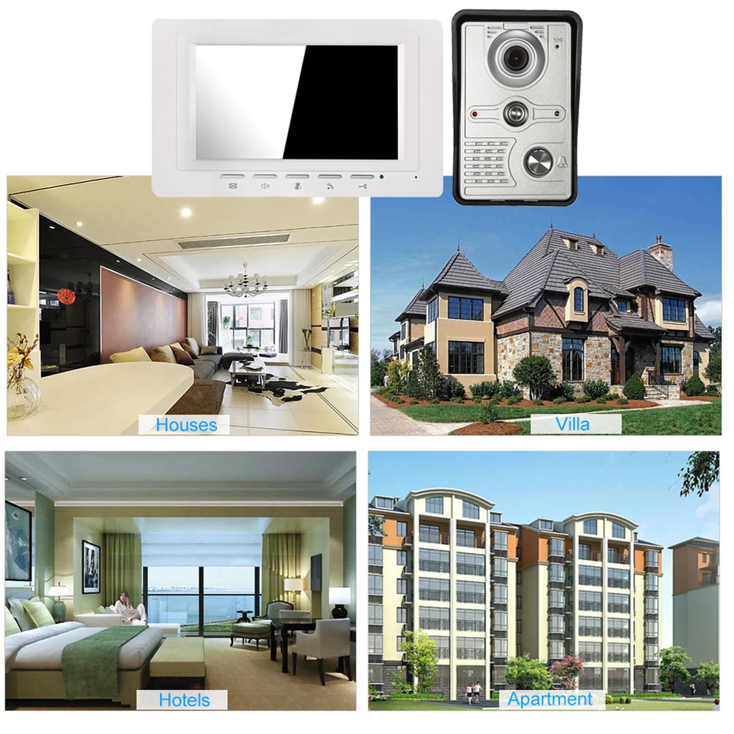 7 inch Wired Video Doorbell Indoor Monitor IR-CUT Outdoor Camera Visual Intercom Two-way Audio Remote Unlock Video Door Phone Spy-shop.com