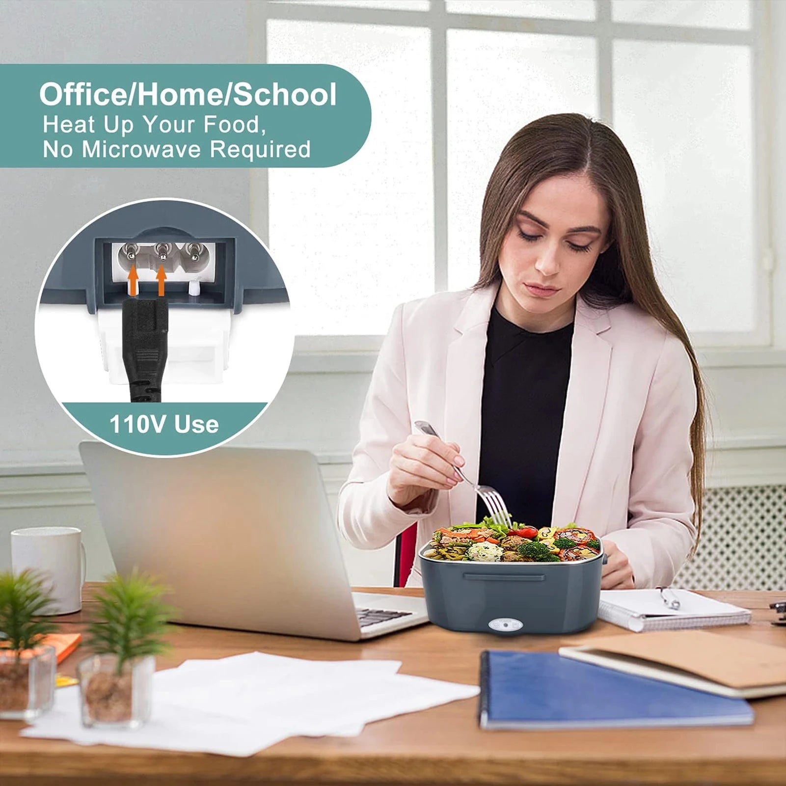 Microdata 1,5L 60W elektromos ebédtartó hordozható ételmelegítő