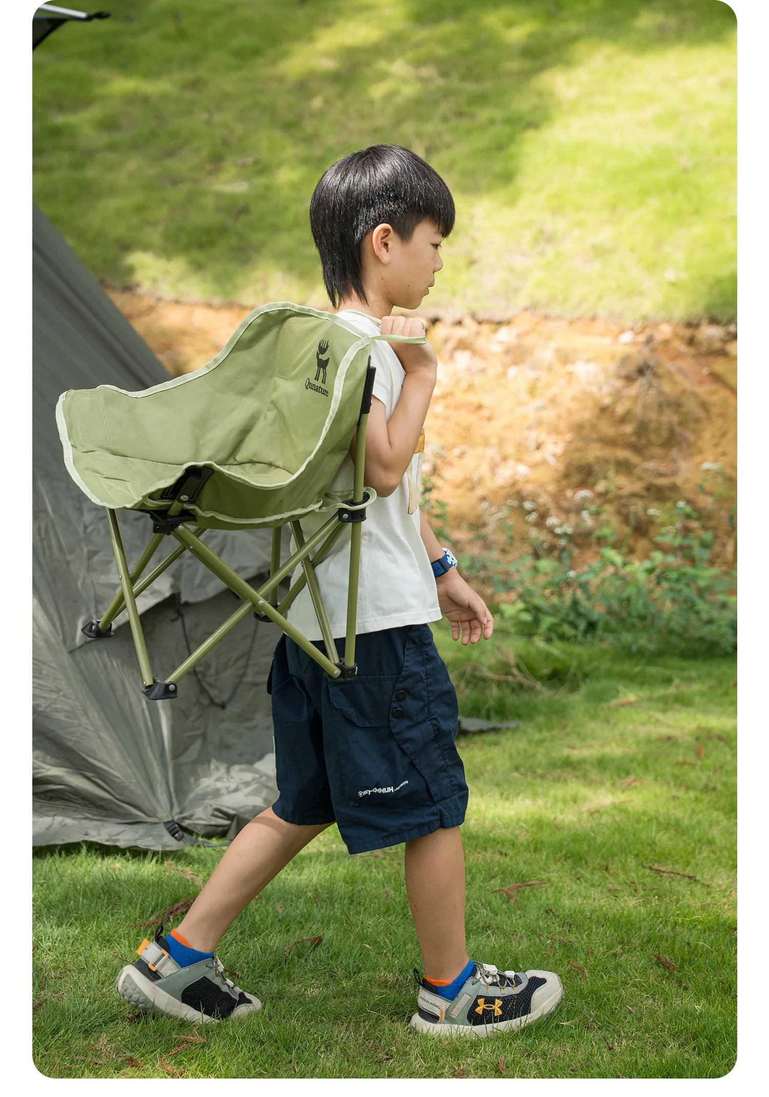 Folding Camping Chair Portable Steel Frame Picnic & Travel Seat