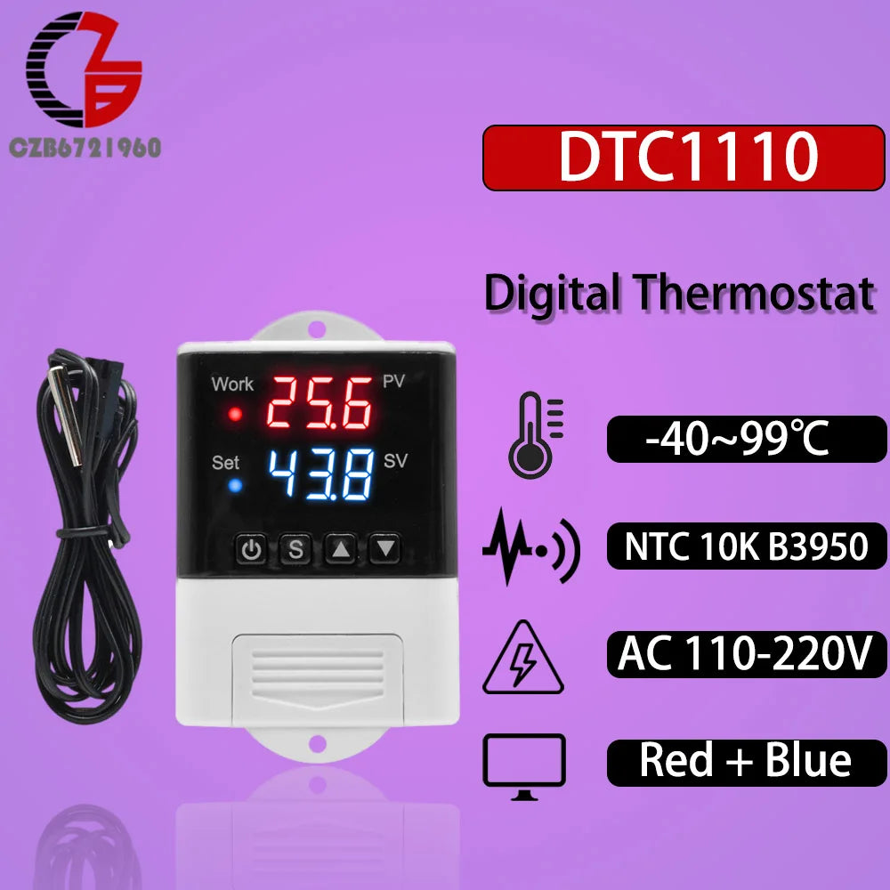 Digitální termostat a vlhkoměr s volbami modelů