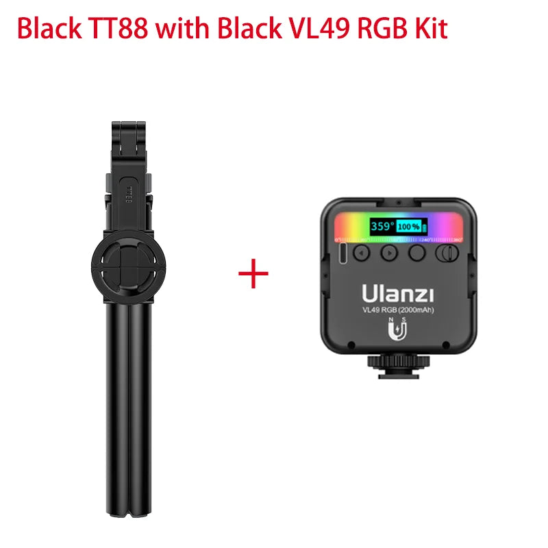 Ulanzi TT88 1.44M Overhead Selfie Stick Phone Tripod with Magnetic Clamp Wireless Remote Extension Tripod for LiveStreaming Vlog 