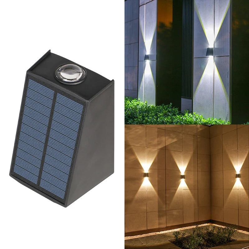 Solar Up-and-Down Wall Light for Garden and Porch, IP65