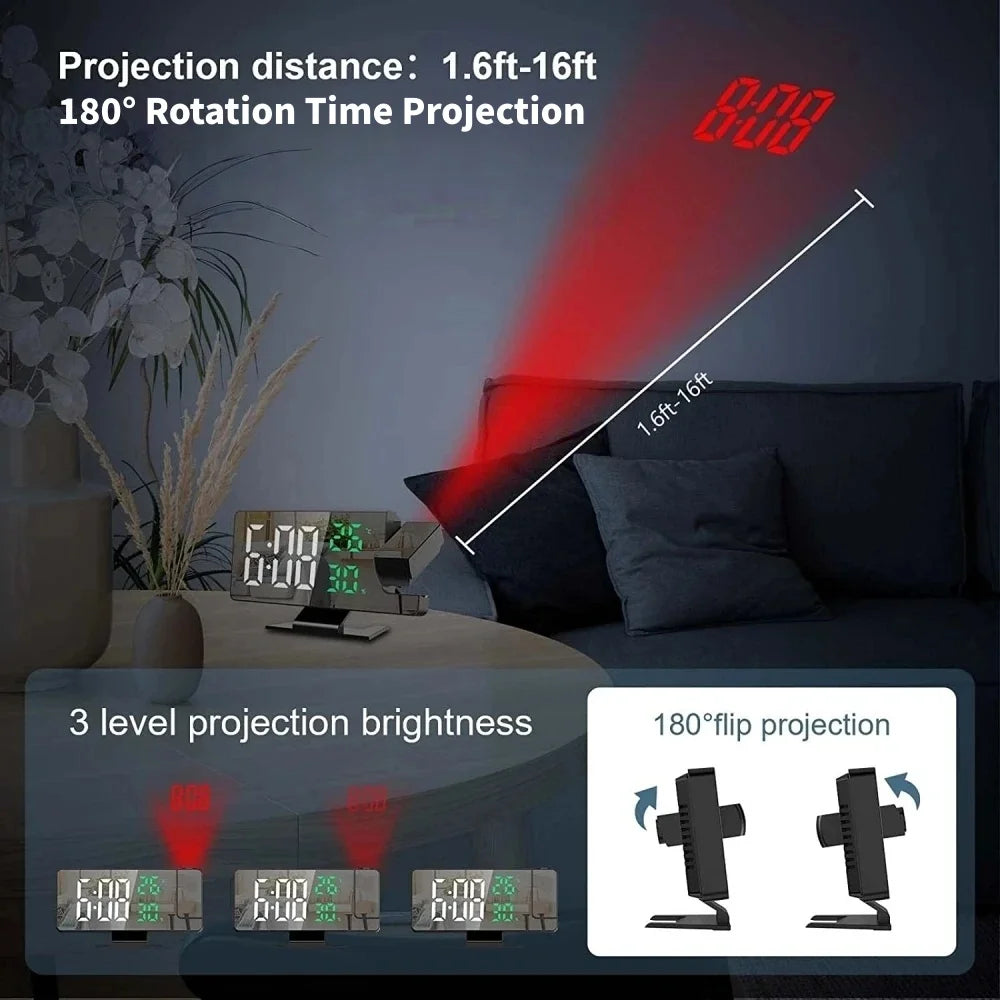 USB Projection Clock with Temperature and Humidity
