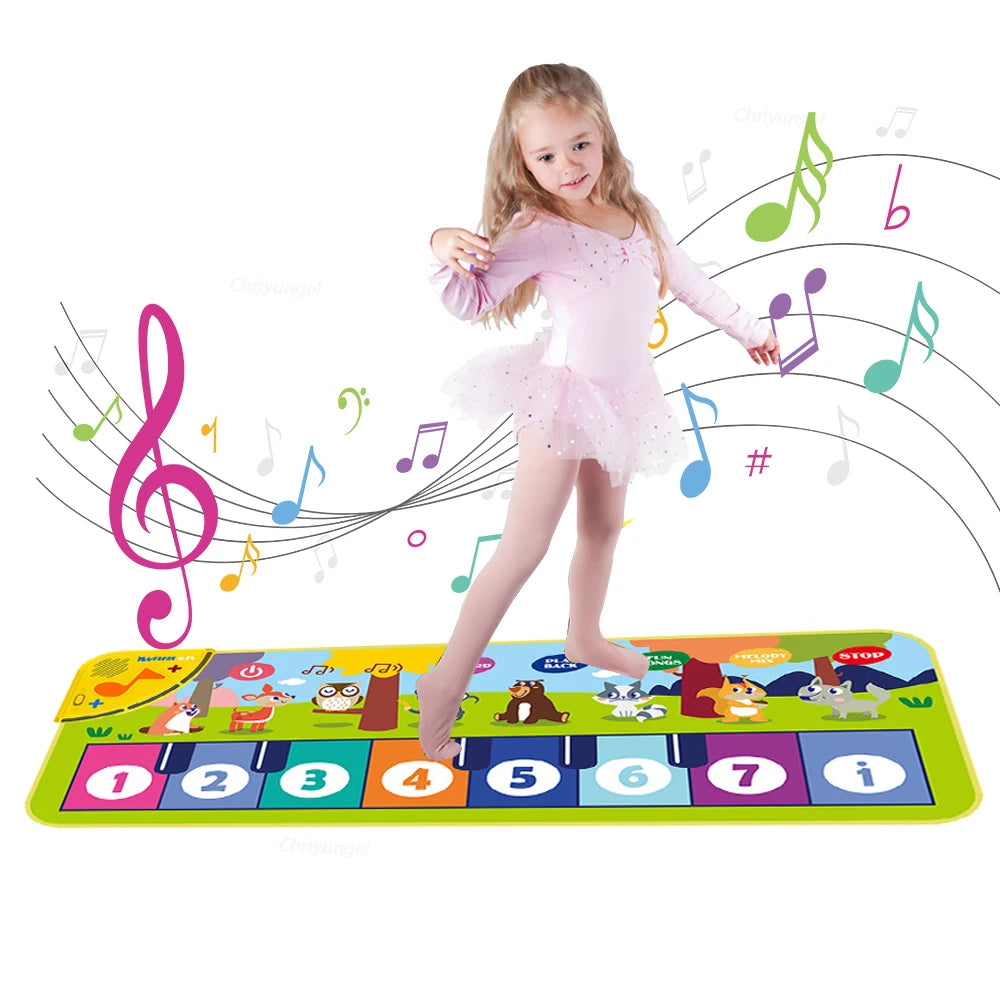 Piano Mat for Kids 80*30cm Toddlers Floor Keyboard Dance Mat Play Musical Carpet Music Instrument Toys Toddlers Girl Boy Gift 