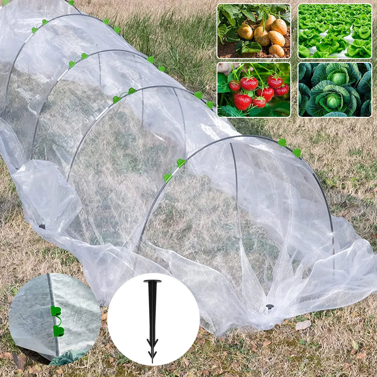 Fibreglass Plant-Tunnel Support Set, 21/30 Pieces
