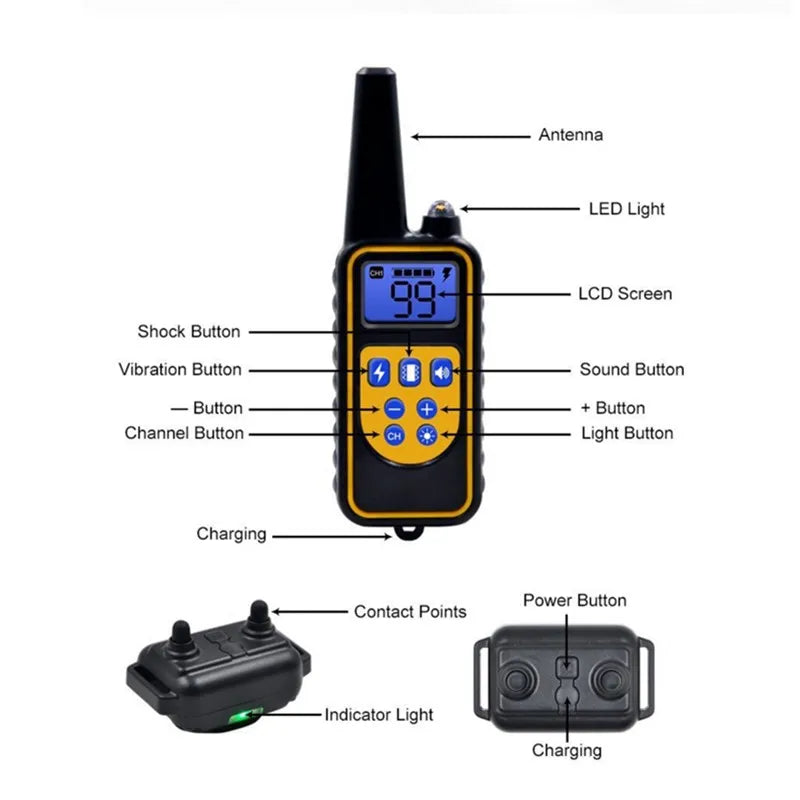 Waterproof Dog Training Collar with Remote, Rechargeable Anti-Bark