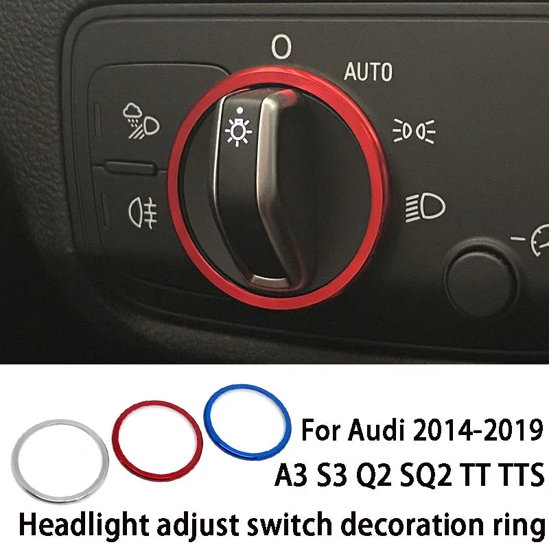 Headlight Adjust Switch Decoration Ring for Audi Interior Trim