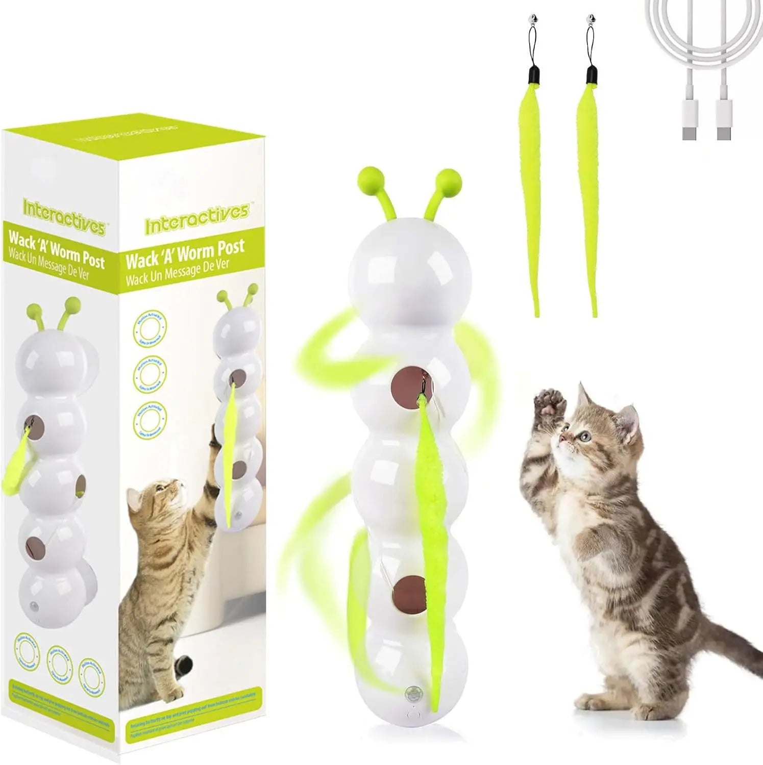 Intelligent Interactive Cat Stick Pro with Replaceable Prey Tail Suitable for Automatic Swing Durability In Multi Cat Households 