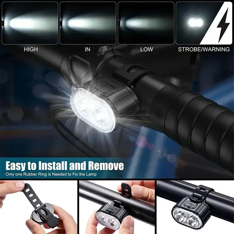USB Rechargeable Front and Rear Bicycle Lights