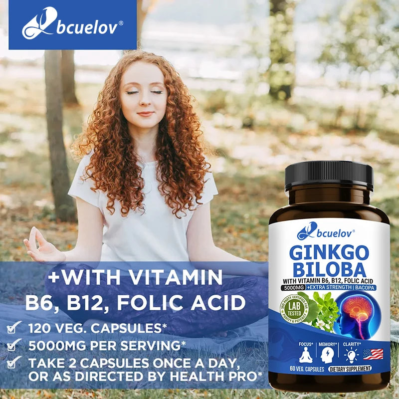 Ginkgo, suplimente de vitamina B6 și B12 capsule