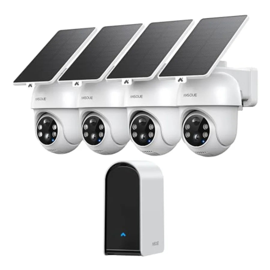 Solar-Powered Wireless Outdoor Security Camera System with 2K Color Night Vision