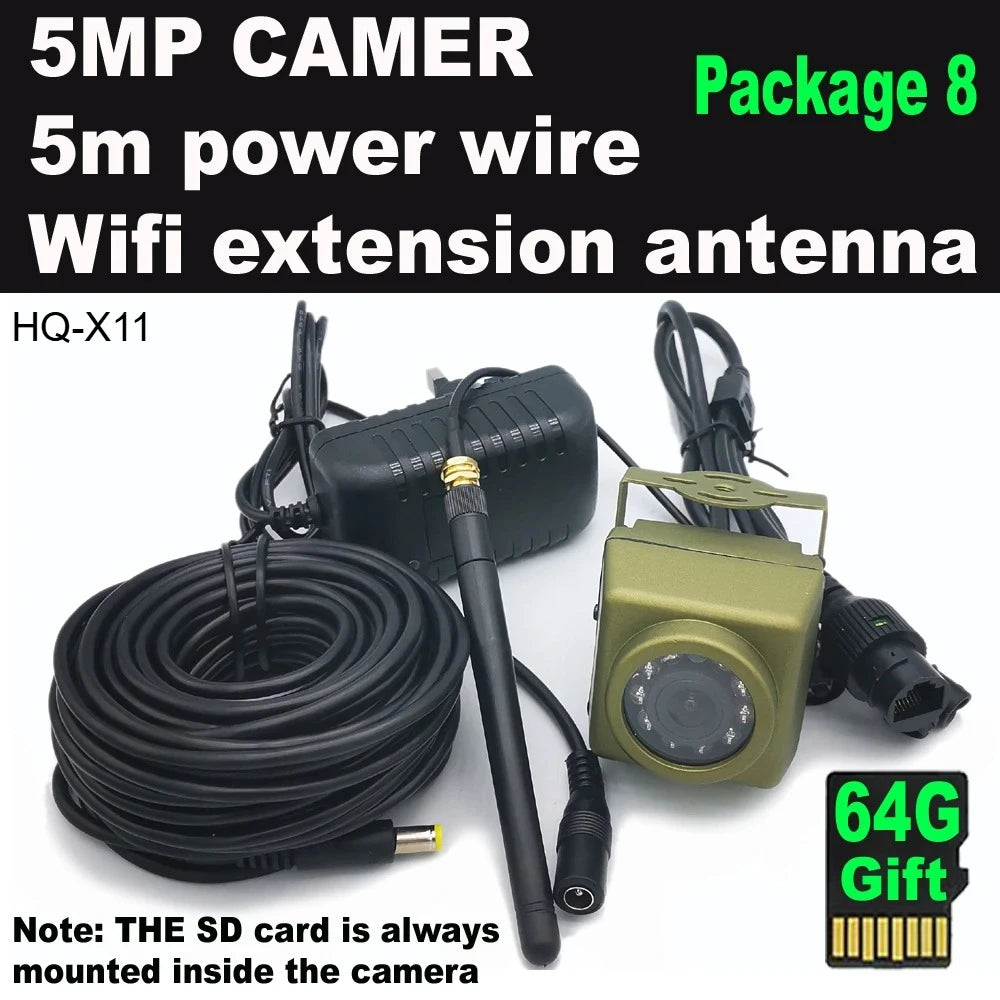Kit de cámara para aves al aire libre 5MP con WiFi y visión nocturna