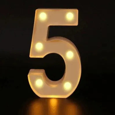 Luce decorativa a lettere e numeri a LED con batteria