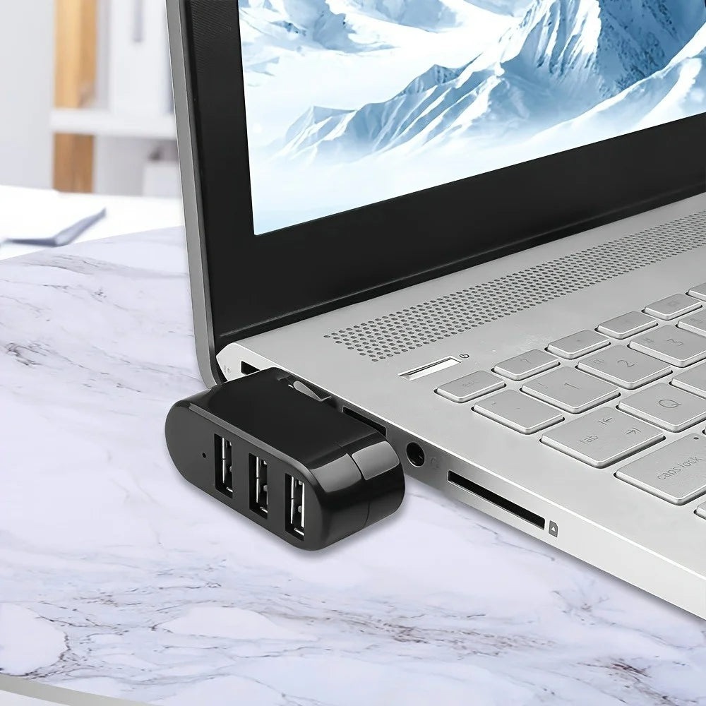 Drehbarer USB-2.0-Hub mit drei Anschlüssen