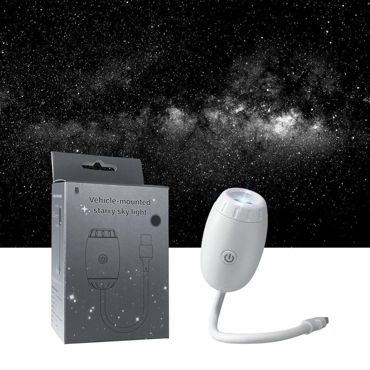 Mini projetor USB de galáxias e luz de presença