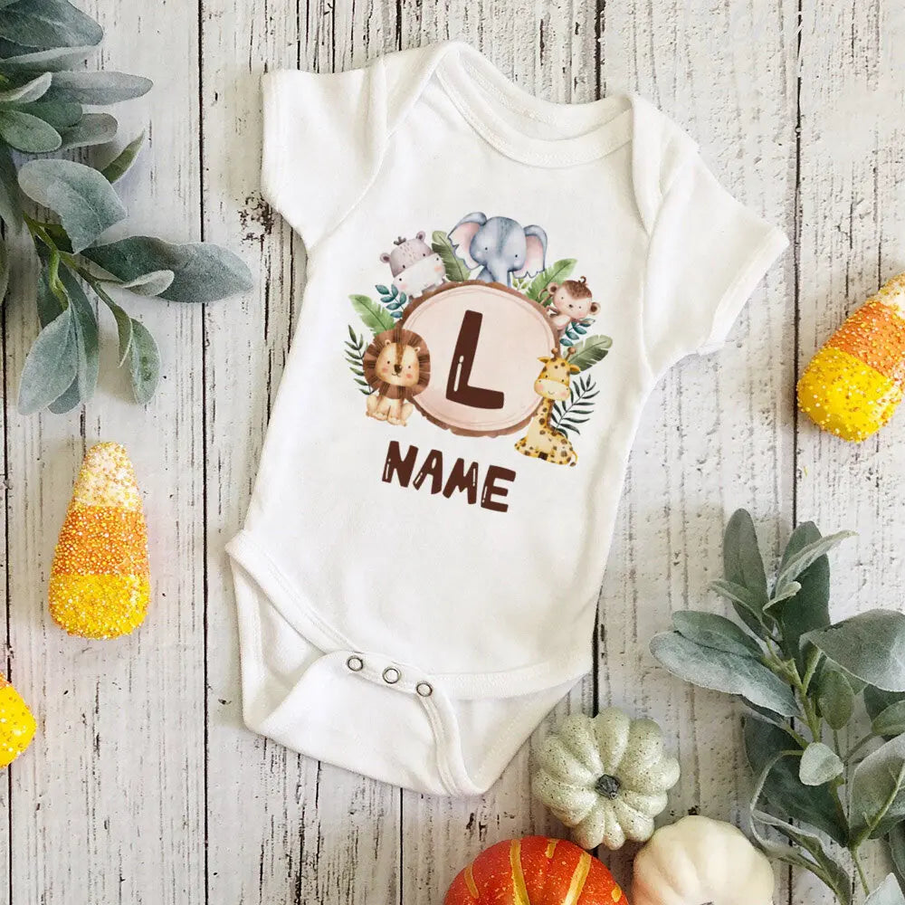 Gepersonaliseerd Leeuw Initiaal Baby Body