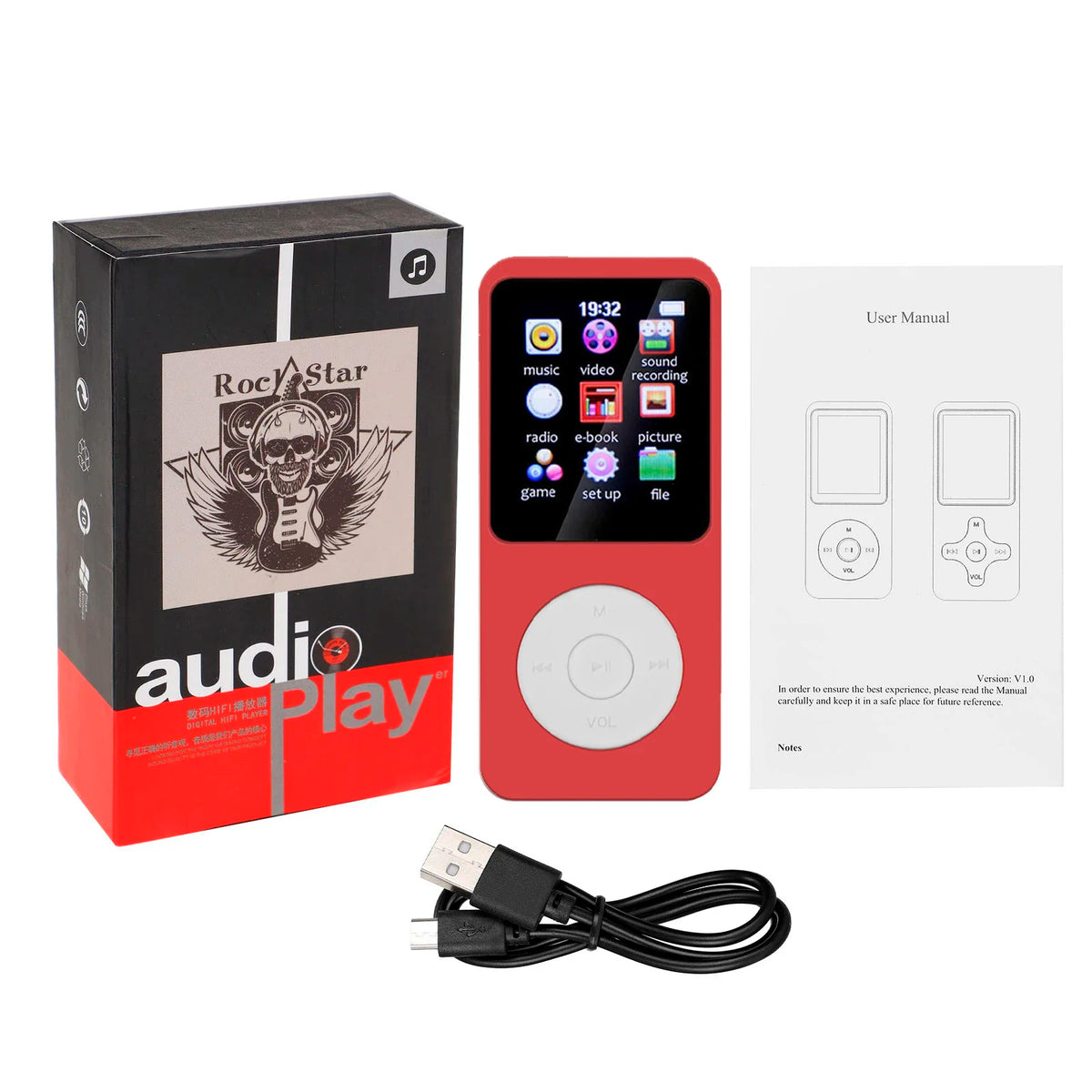 Portable MP3 Player 1.8 Inch Screen Walkmen HIFI Bluetooth Compatible E-Books Recording  Bluetooth Wifi Pplayer FM Radio Player