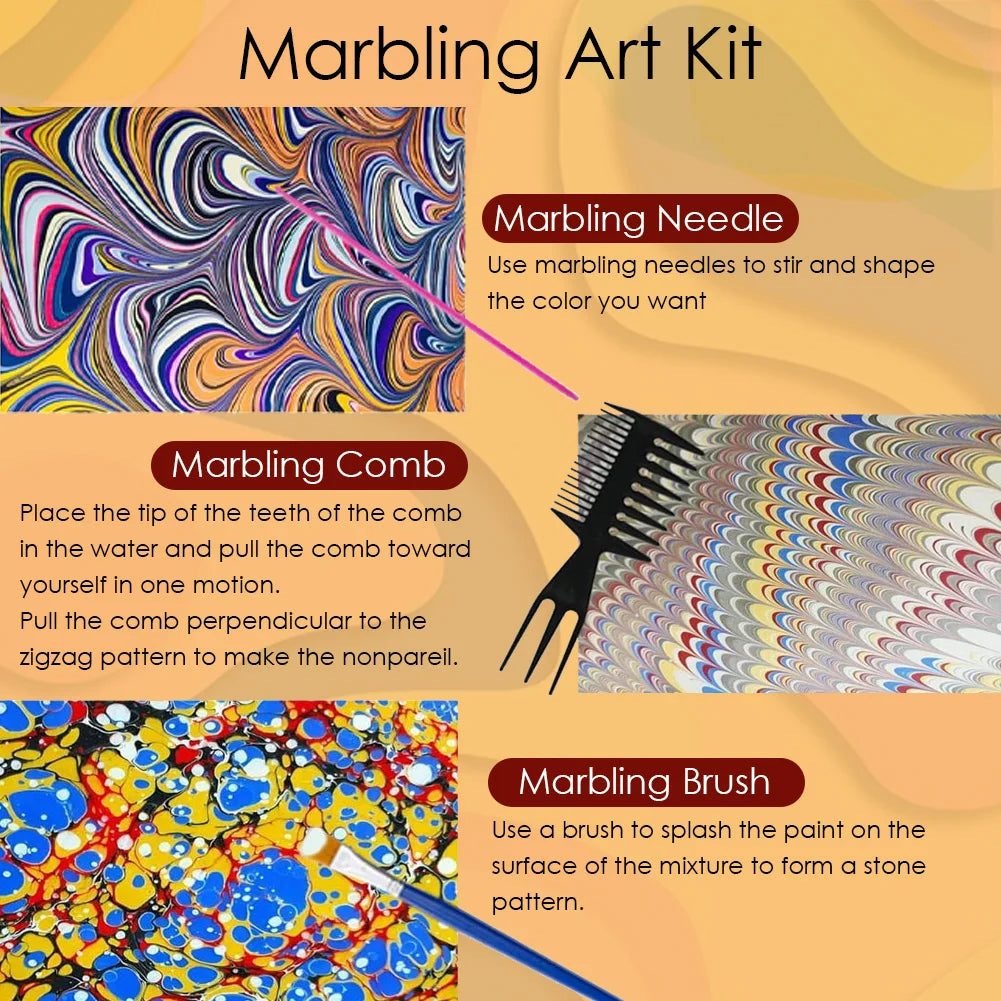 Water Marbling Paint Kit — Colour and Paper Options