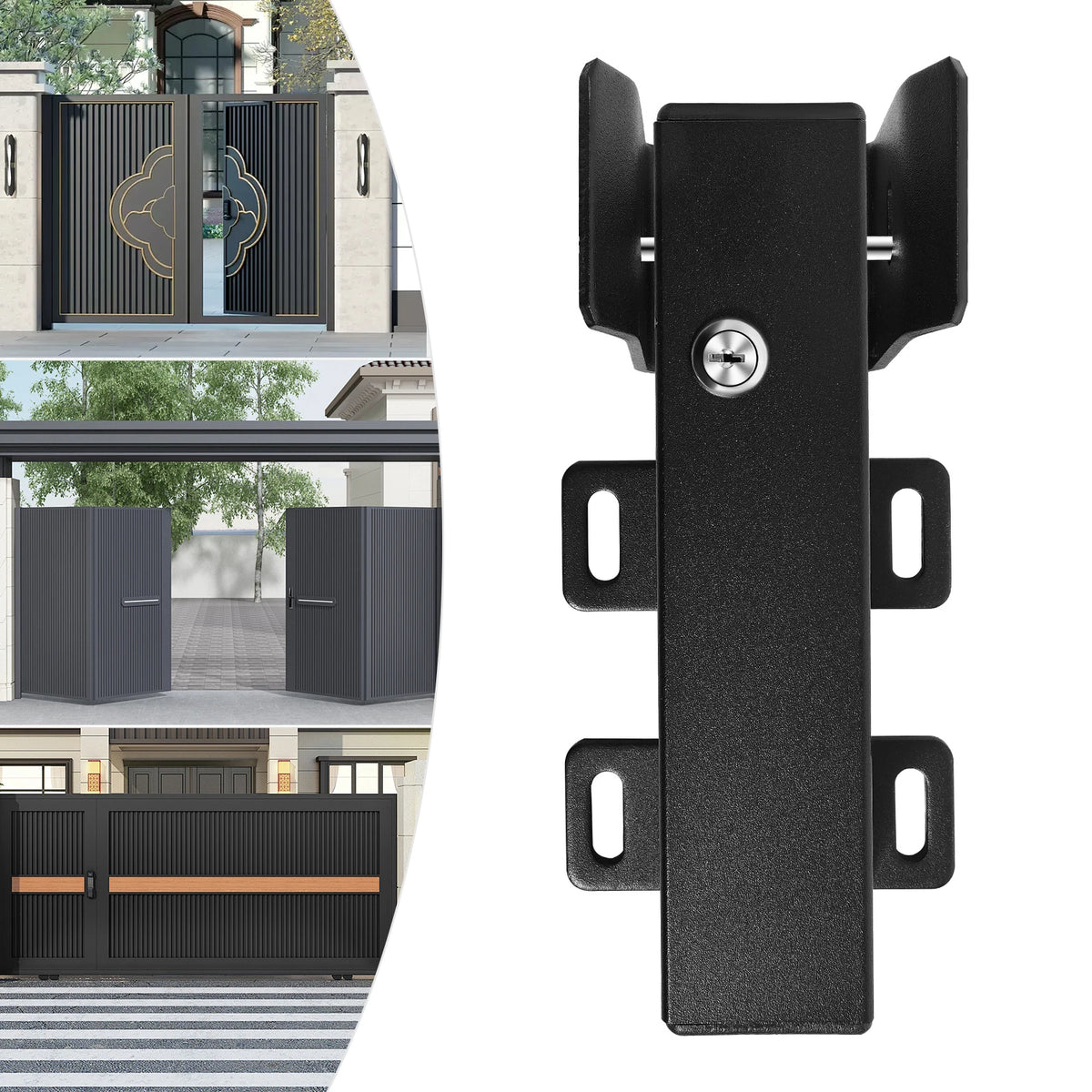 DC24V Electric Gate Lock IP44 Weatherproof Q235 Steel Automatic Locking Function with Keys, for Villas, Gardens, Courtyards, Residential Areas