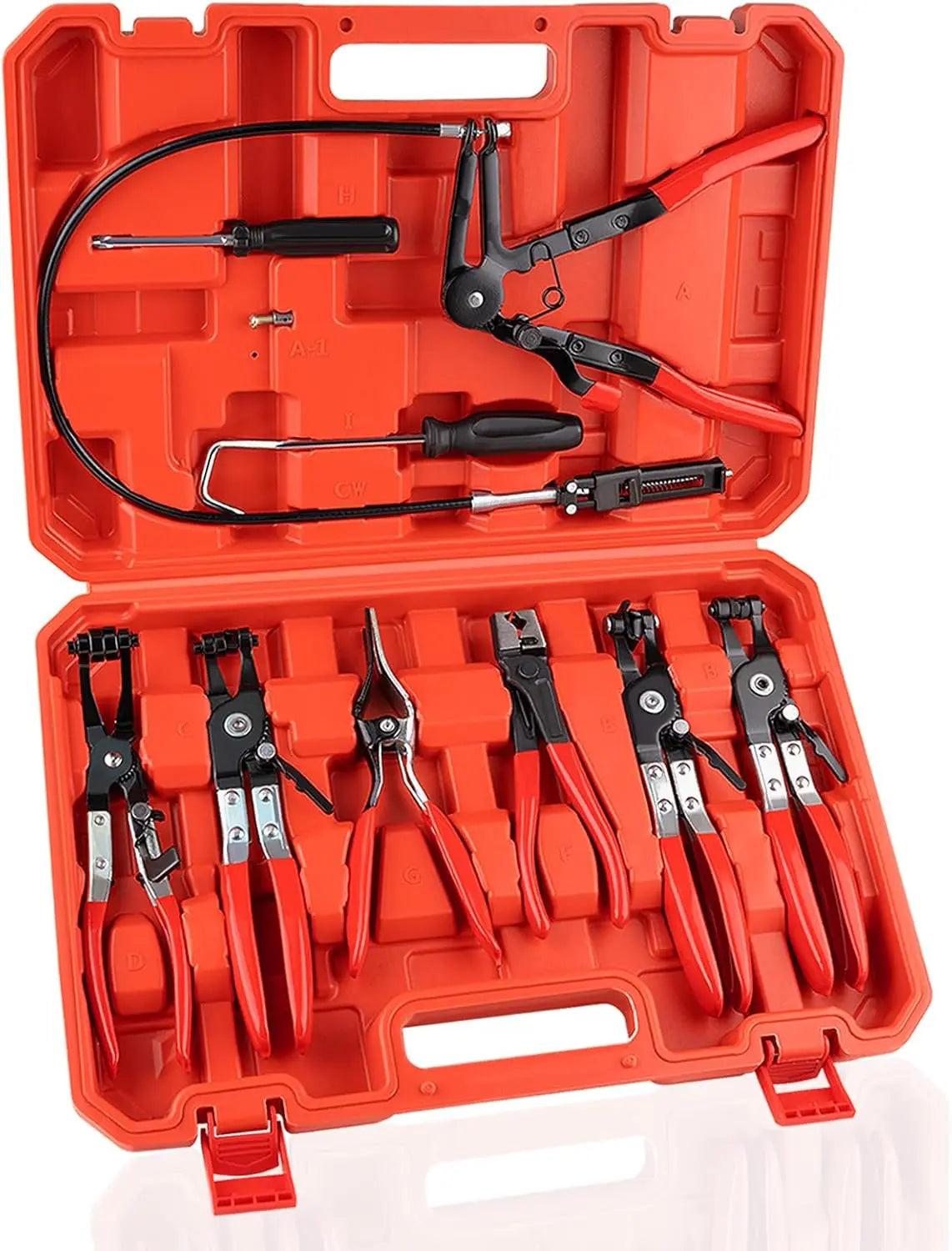 Hose Clamp Pliers, Wire Long Reach Hose Clamp Pliers Set Fuel Oil Water Hose Auto Tools Coolant Radiator Heater and Water Hose