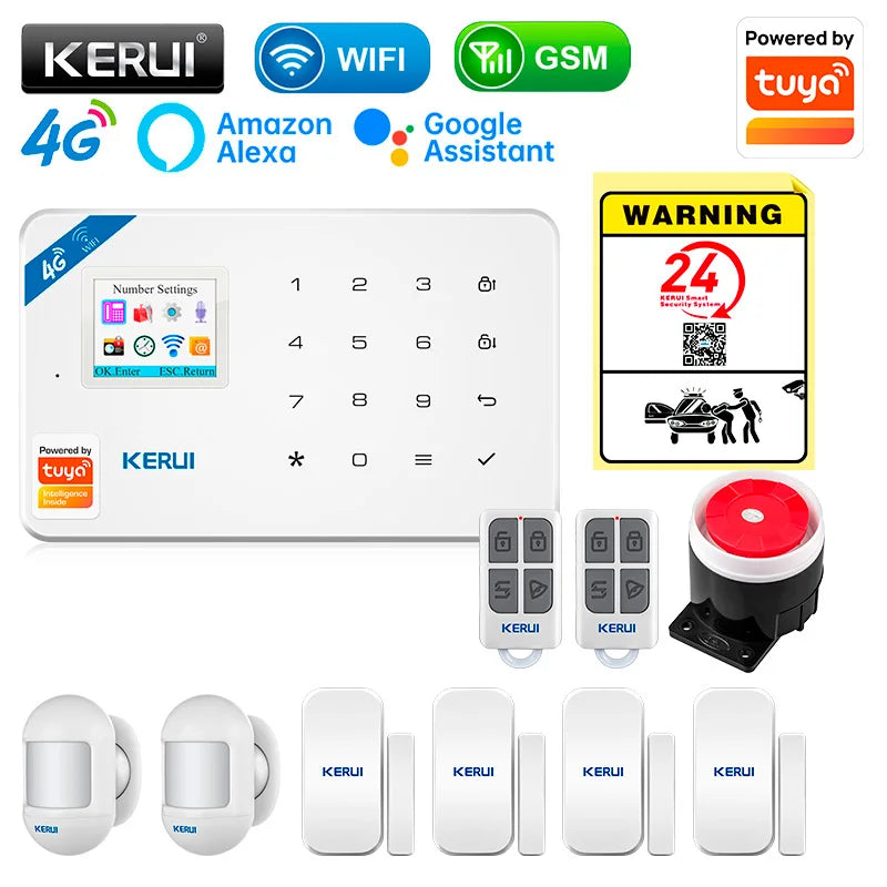 KERUI 4G plus WiFi Home Alarm System Anti-Theft Security System for House Protection