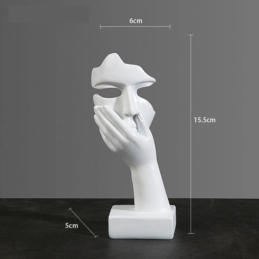 Resin Abstract Mask Statues European Miniature Figurines for Interior Home Office Study Desktop Figure Ornament Decor Gift 