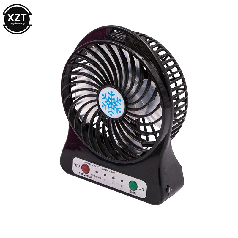 Mini hordozható ventilátor USB újratölthető ventilátor hordozható újratölthető LED-lámpa ventilátor hűtő Mini asztali USB 18650-elem ventilátor hűtés