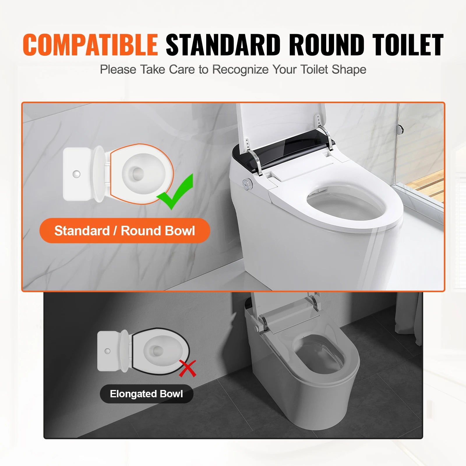 SucceBuy Raised Toilet Seat 3.5" Height Raised 300 lbs Weight Capacity  for  Standard Round Durable  Toilet Aluminum Handrail