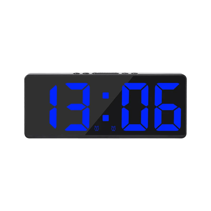 Digital Dual Alarm Clock with Adjustable LED Display